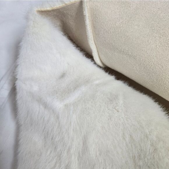 LUU SHOP white furry boxy oversized open front coat XL - Picture 11 of 14